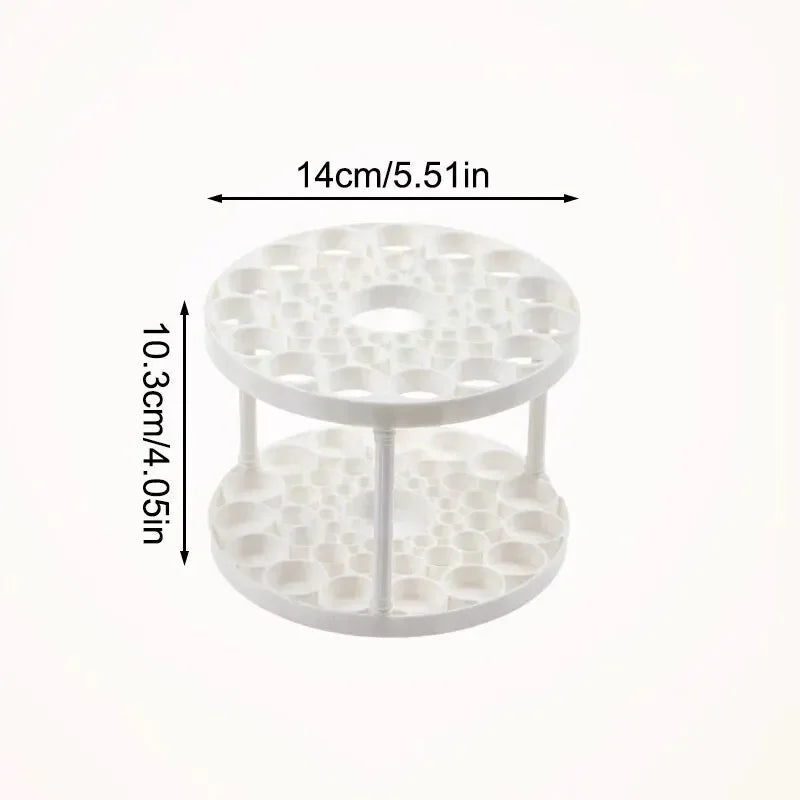 Organizador de brochas de maquillaje y cosméticos de acrílico LuxuryGlow: soporte y organizador de pintalabios para tocador (28 × 23 cm)