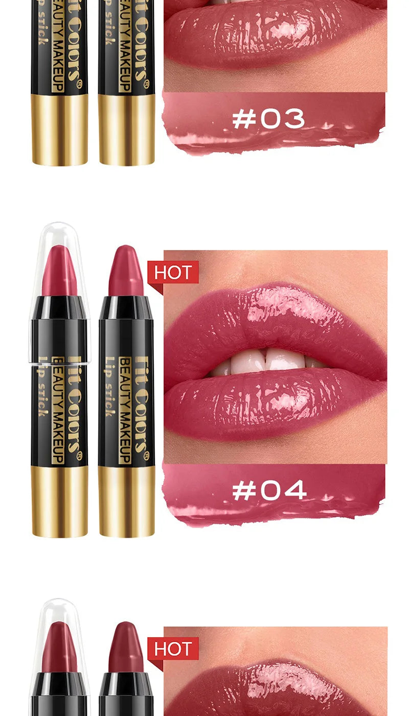 Set de lápices labiales LuxuryGLOW Fit Colors Velvet: 6 tonos, resistentes al agua e hidratantes