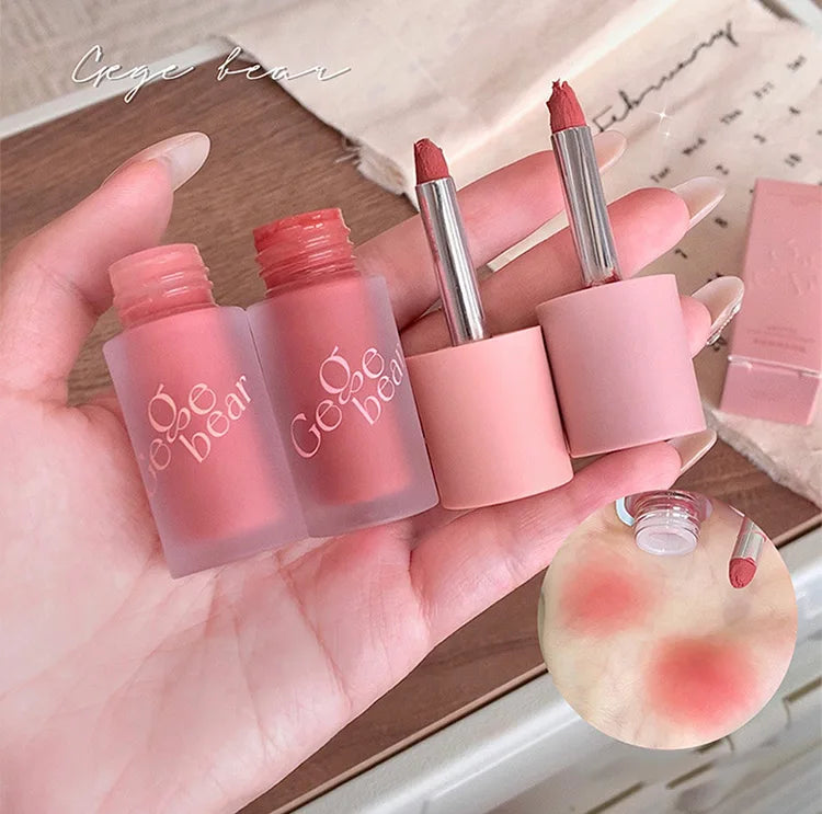 Crema de terciopelo 4 en 1 Gege Bear: lápiz labial, rubor, sombra de ojos y contorno