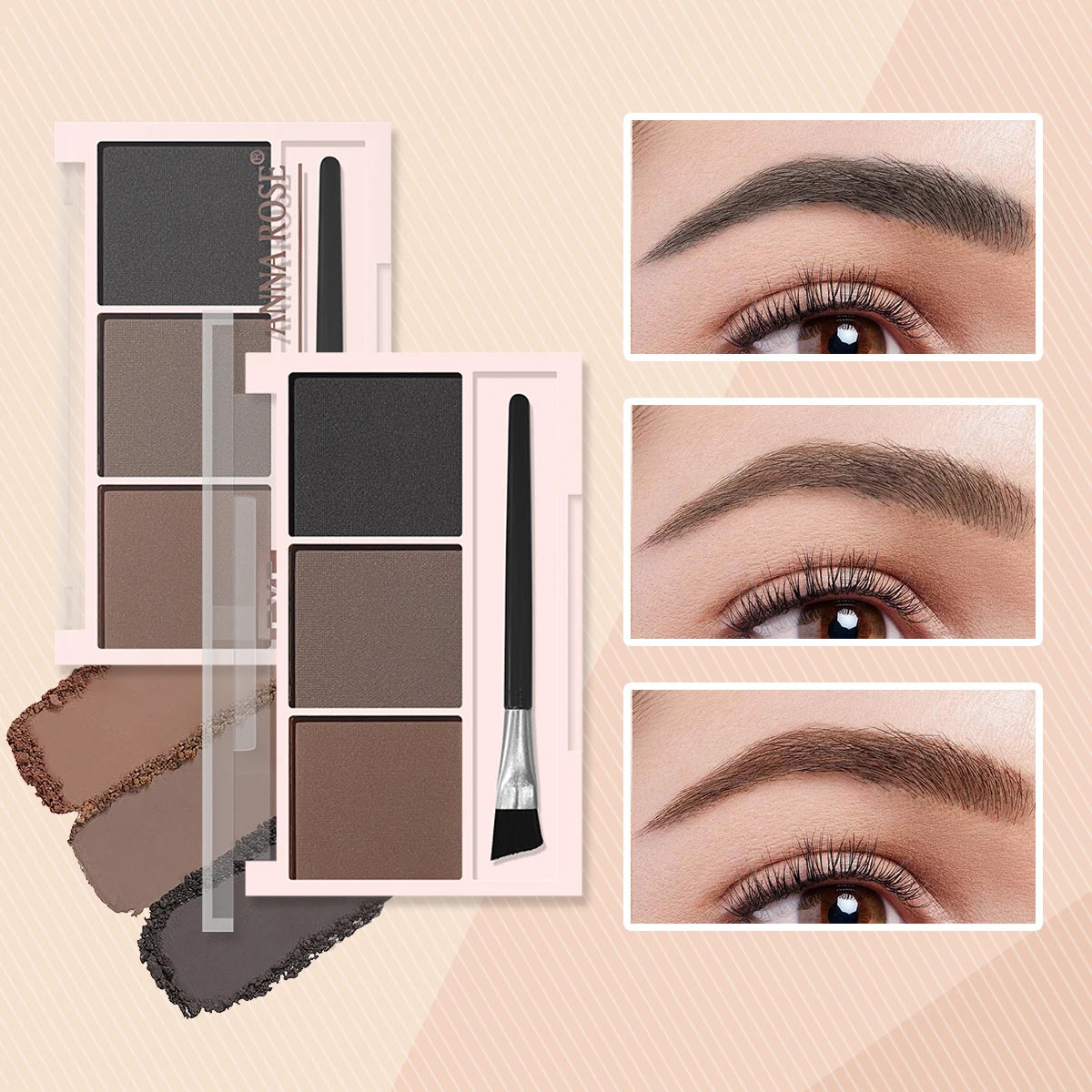 LuxuryGlow 3-Color Eyebrow Powder – Waterproof, Sweat-Proof, Long-Lasting Brow Enhancer