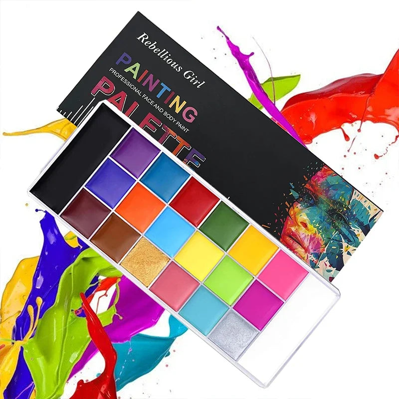 LuxuryGlow 20-Color Face & Body Oil Paint Set – Non-Toxic, Safe for Kids, Halloween & Cosplay Art Kit with Brush