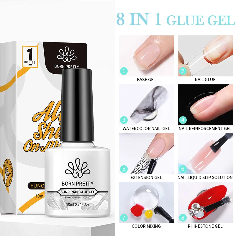 BORN PRETTY 10ml Nail Gel – Base, Top & Rubber Reinforcement Gel for UV/LED