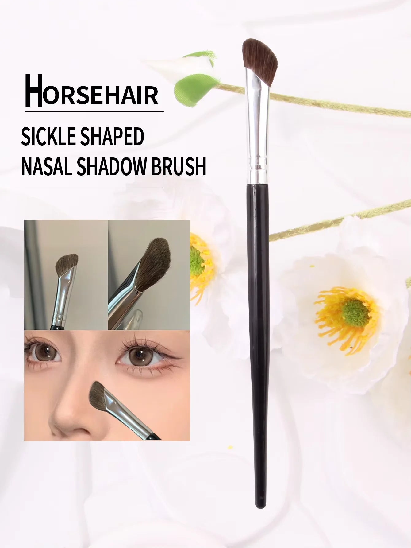 LuxuryGlow 3-Piece Eyeliner & Eyebrow Brush Set – Ultra-Fine & Flat Precision Tools