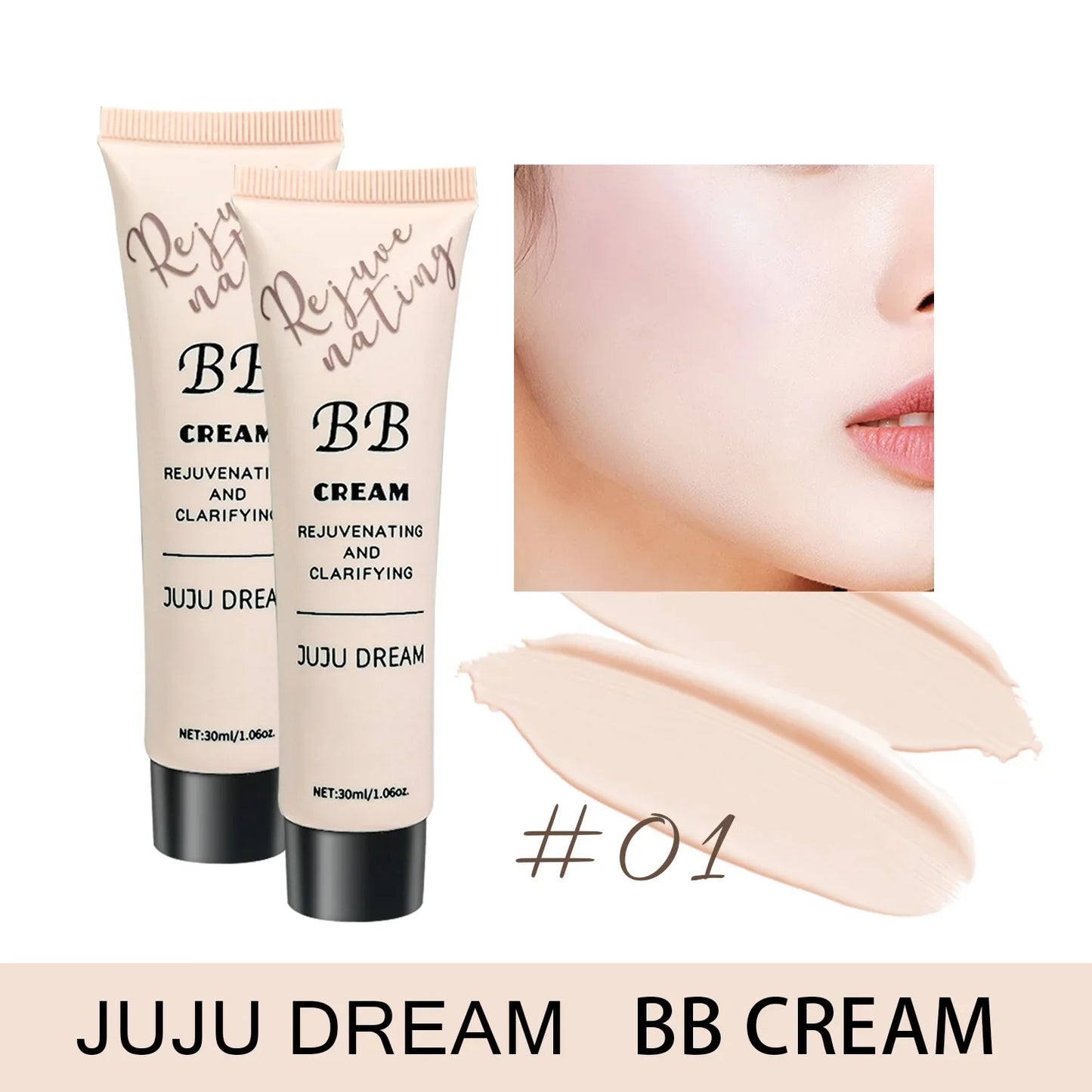 LuxuryGlow Hydrating BB Cream Foundation – Moisturizing, Oil-Control & Long-Lasting Makeup for All Skin Types (30ml)
