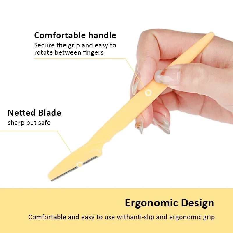 LuxuryGlow Portable Eyebrow Trimmer Razor – Stainless Steel Face & Brow Shaver for Women (1PC)