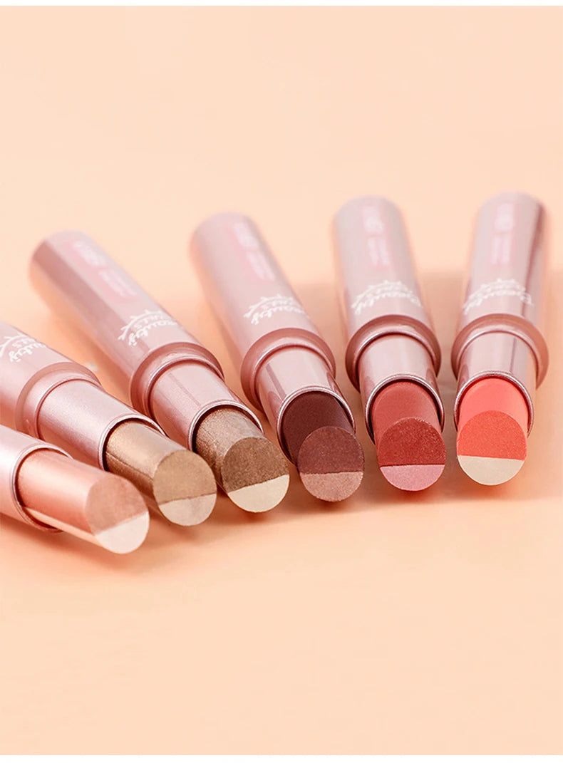 قلم ظلال العيون الفاخر ثنائي اللون المقاوم للماء من LuxuryGlow - يدوم طويلاً، بلمسة نهائية لامعة