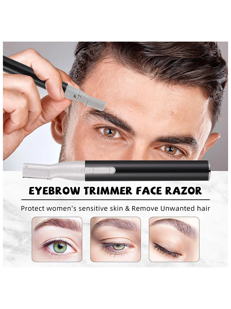 LuxuryGlow Electric Eyebrow Trimmer – Mini Facial Hair Remover for Face, Neck & Body