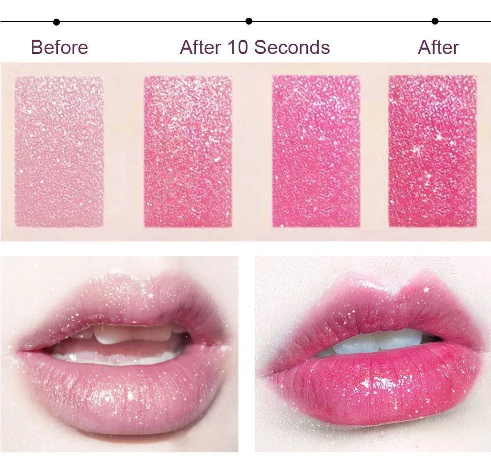 Lápiz labial LuxuryGlow con brillo que cambia de color: mate, hidratante y resistente al agua.