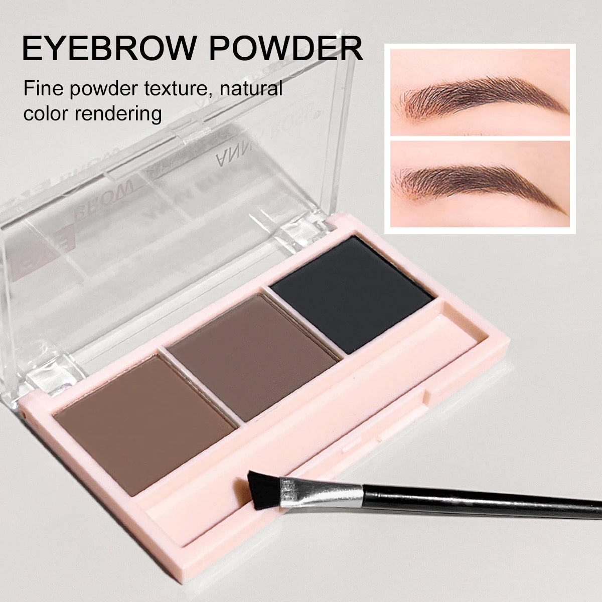 LuxuryGlow 3-Color Eyebrow Powder – Waterproof, Sweat-Proof, Long-Lasting Brow Enhancer