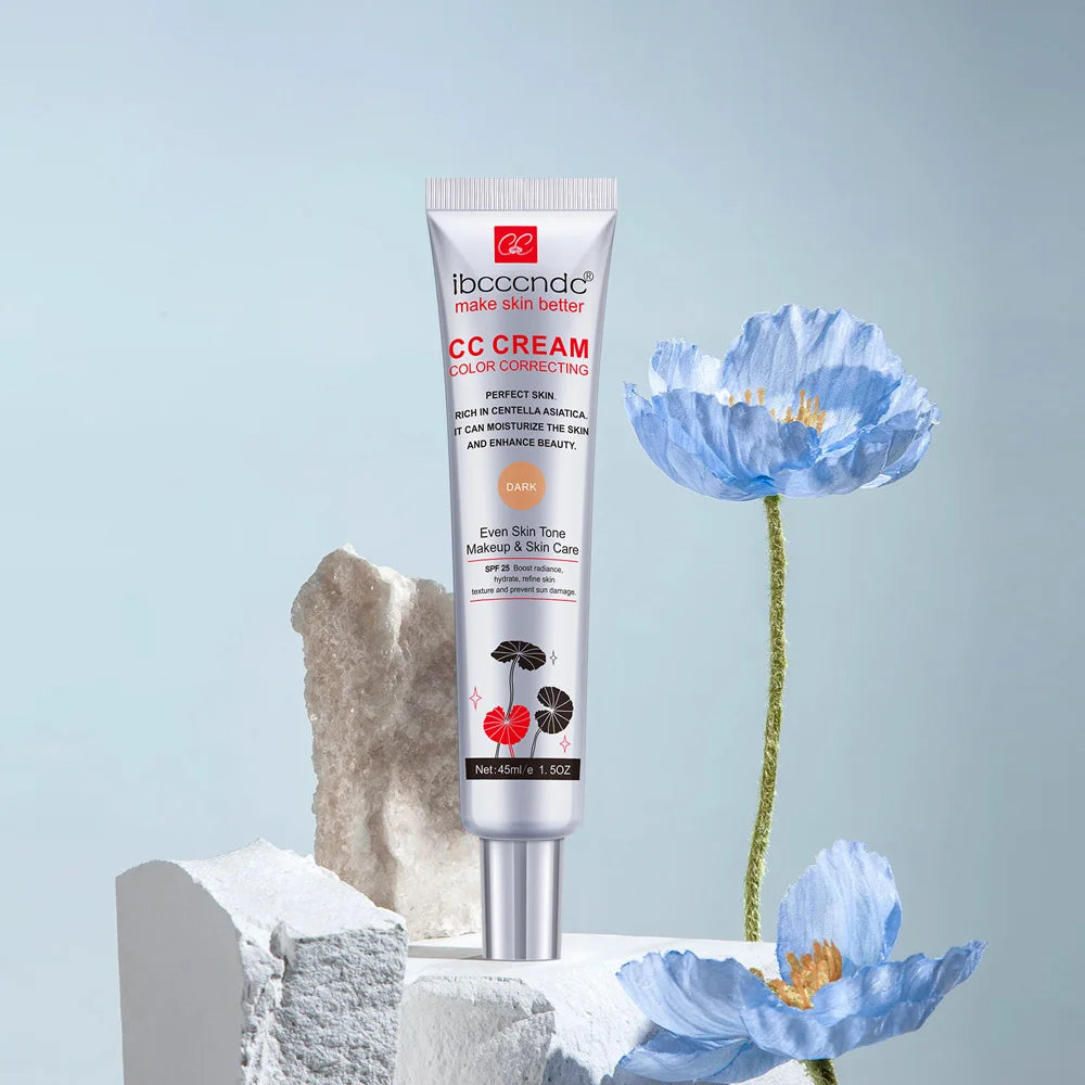 Crema CC correctora de color ibcccndc – Base de maquillaje reparadora y blanqueadora Centella de 45 ml