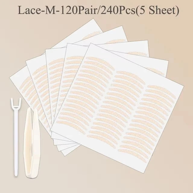 WRDEW 240Pcs Invisible Double Eyelid Tape – Self-Adhesive, Natural Look with Tools