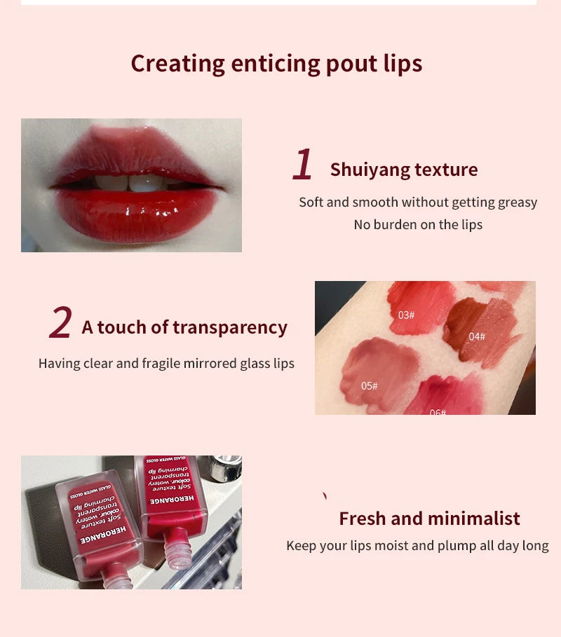 Laca de labios HERORANGE efecto cristal: brillo de espejo, hidratante y antimanchas (7 g)