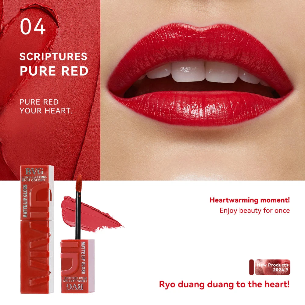 BVG Matte Long-Lasting Liquid Lip Gloss – Non-Fading, Waterproof Lip Color