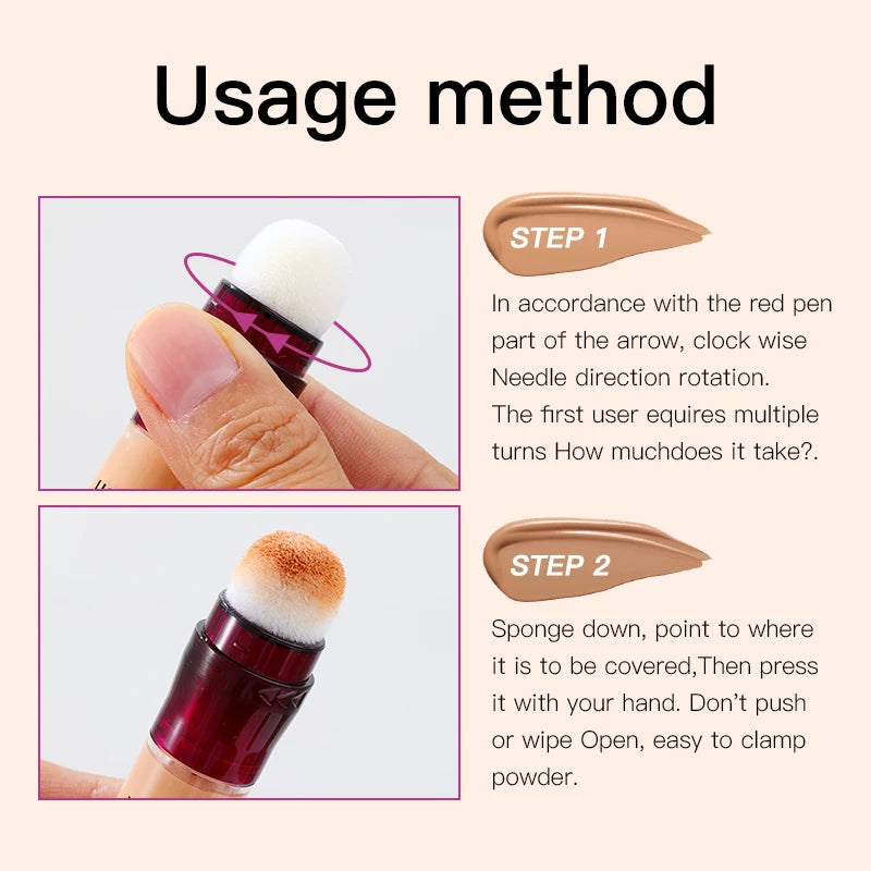 Corrector líquido USHAS Sponge Head: cobertura hidratante y duradera para ojeras e imperfecciones.