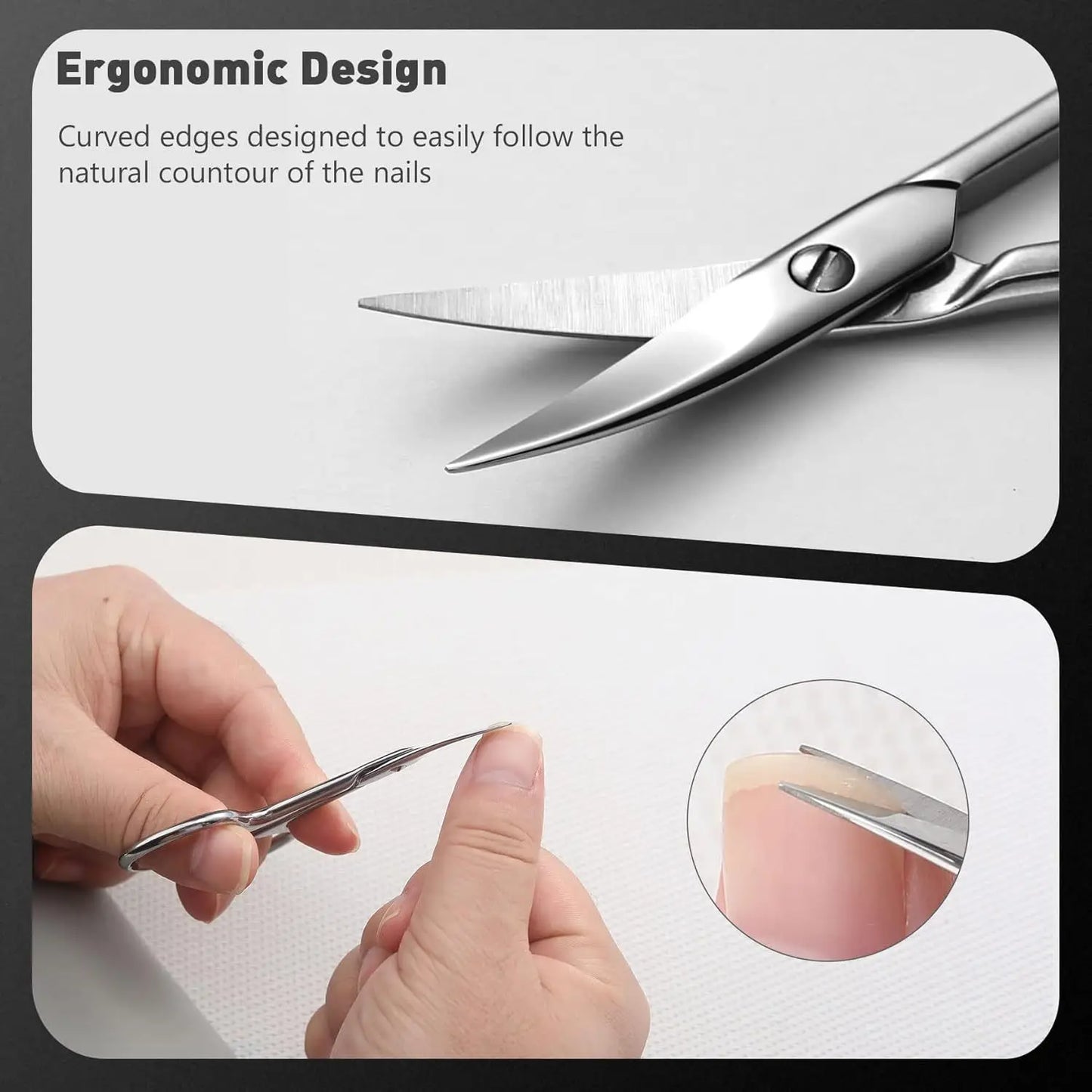 LuxuryGlow Precision Curved Eyebrow Scissors – Stainless Steel Grooming Tool