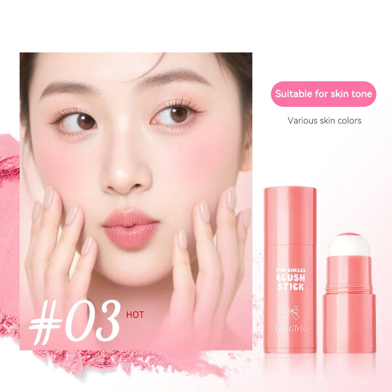 أحمر خدود كوري وردي من LuxuryGlow - إسفنجة ناعمة لتوهج طبيعي