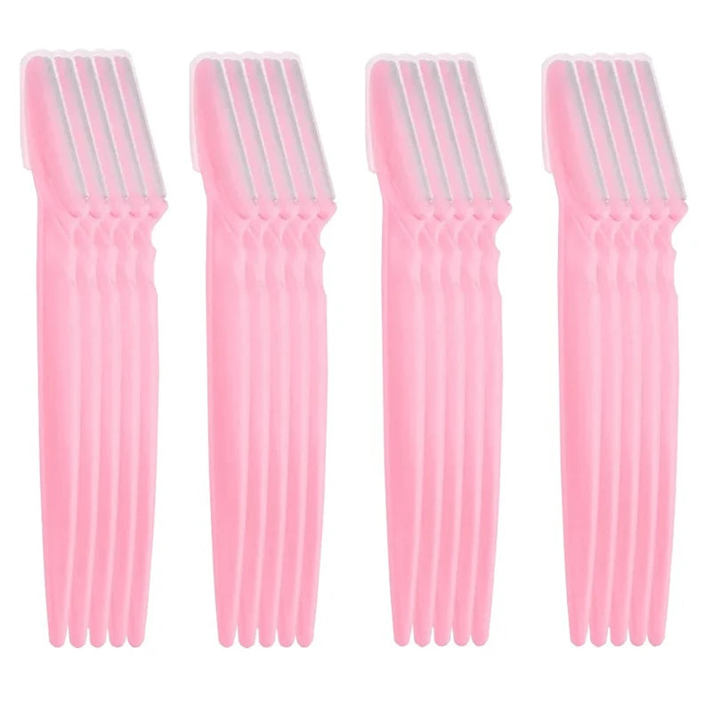 LuxuryGlow 5/10/20Pcs Eyebrow & Face Razors for Women & Men – Safe Hair Trimmer with Protective Cover