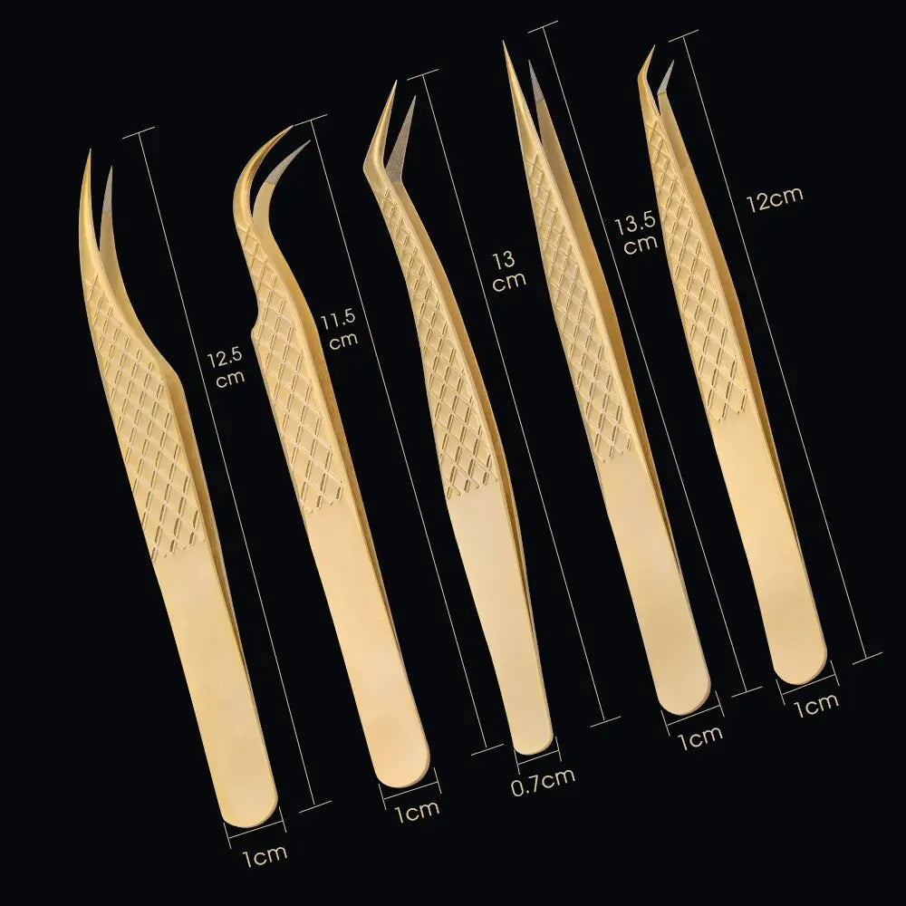 GEMERRY Fiber Tip Eyelash Extension Tweezer – High Precision Golden Tool