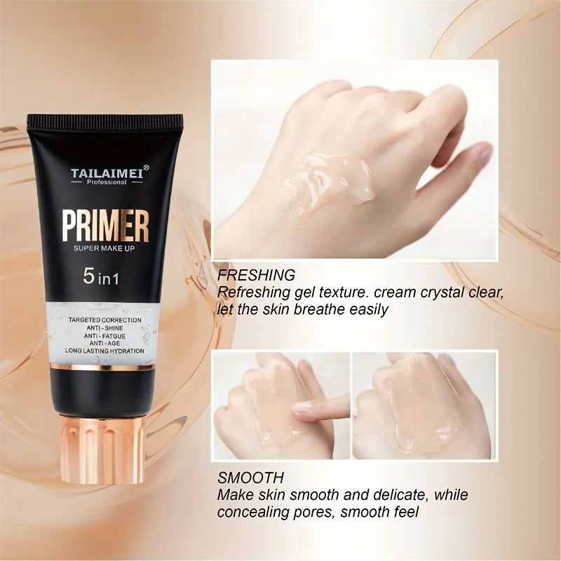 LuxuryGlow Waterproof Transparent Gel Primer with Avocado & Rose Extract – 60ml