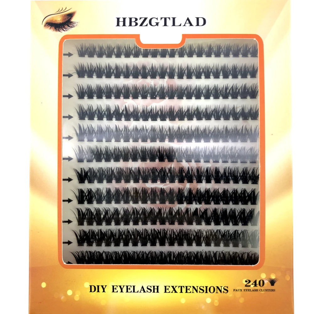 رموش HBZGTLAD D Curl Lash Clusters بمزيج 30D–100D - رموش صناعية ناعمة وطبيعية