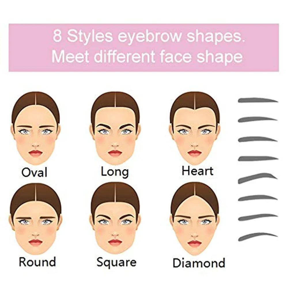 ZXZZS 8-in-1 Reusable Eyebrow Stencil Kit with Brow Stamp – Easy Makeup Tool