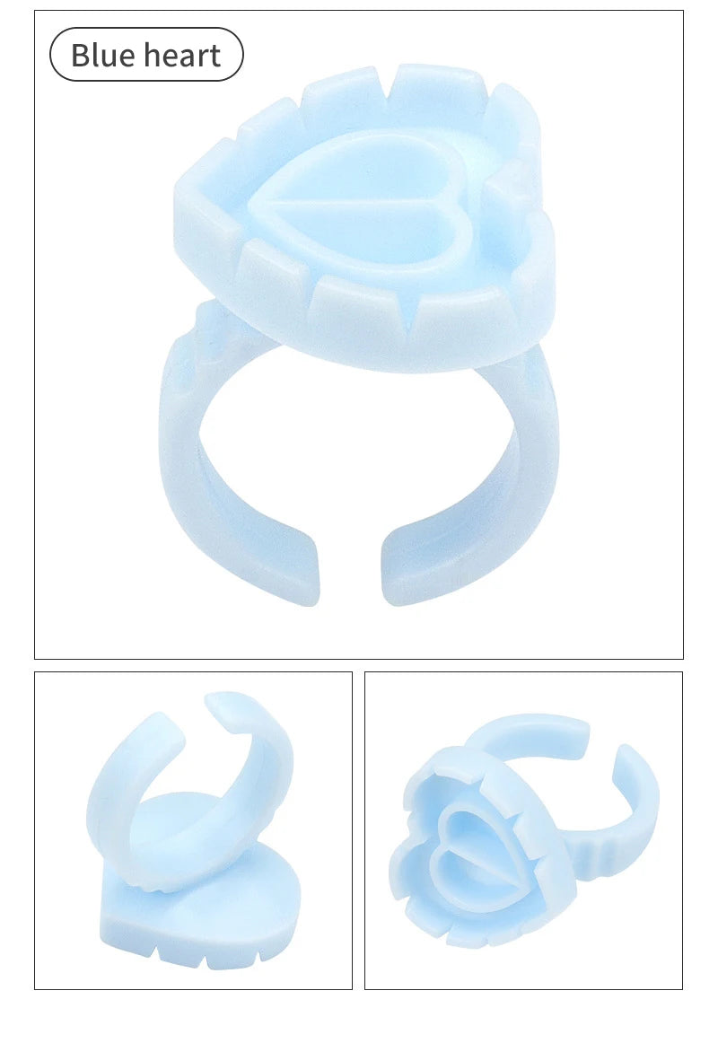 RPXBGUCKARHG 50/100PCS Disposable Eyelash Glue Ring Holders | Lash Extension Tool