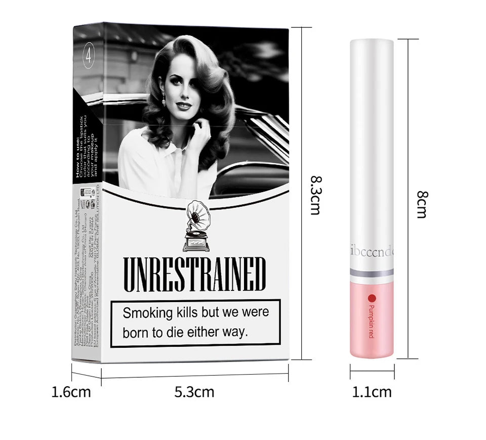 ibcccndc Cigarette Lip Gloss Set – 4 Colors Matte, Waterproof, Long-Lasting Lipstick for Women