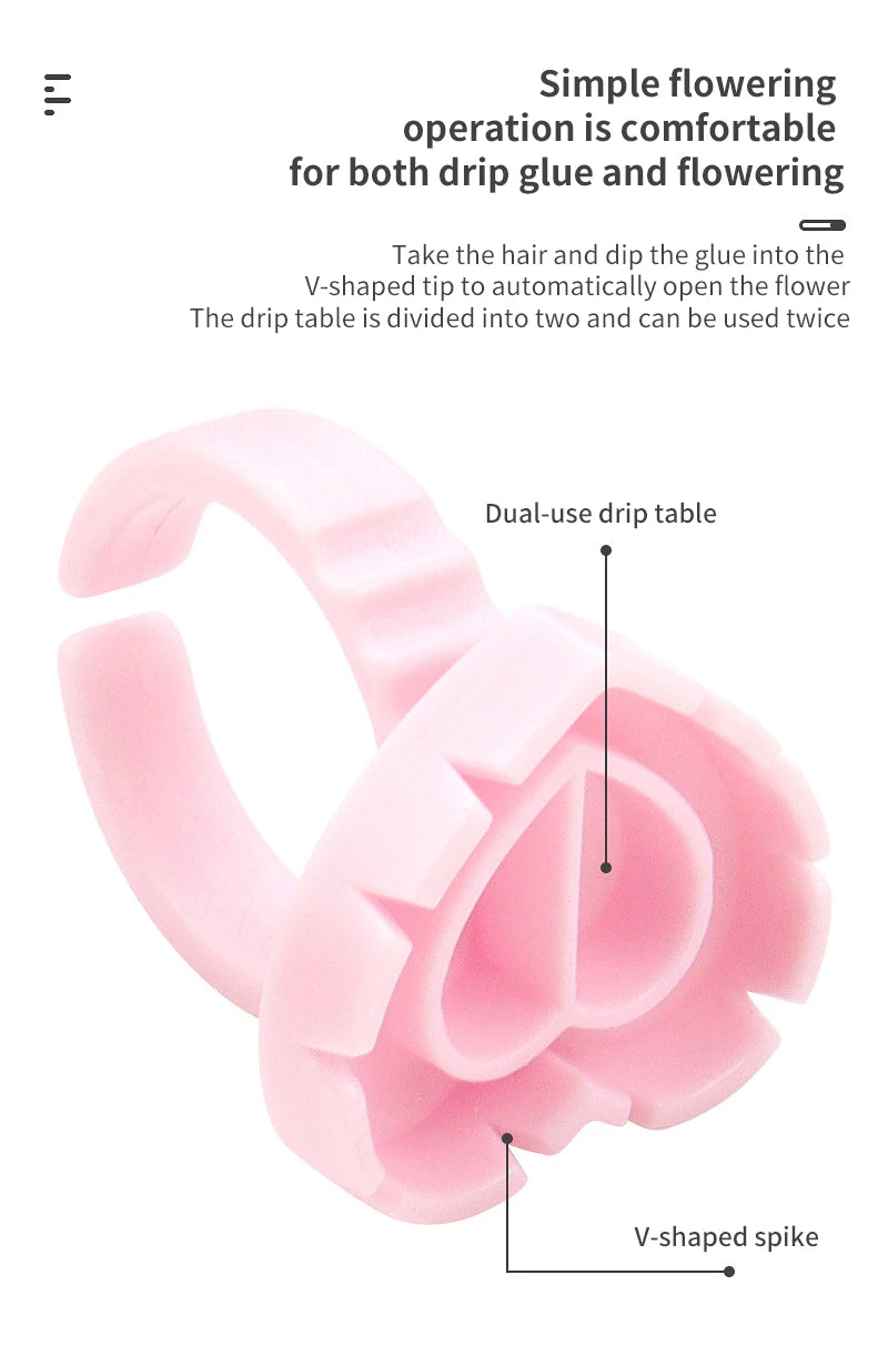 RPXBGUCKARHG 50/100PCS Disposable Eyelash Glue Ring Holders | Lash Extension Tool