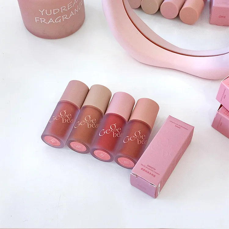 Crema de terciopelo 4 en 1 Gege Bear: lápiz labial, rubor, sombra de ojos y contorno