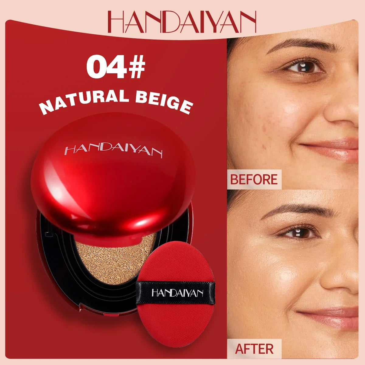 HANDAIYAN 5-Color Concealer Cushion – Moisturizing & Long-Lasting Face Makeup