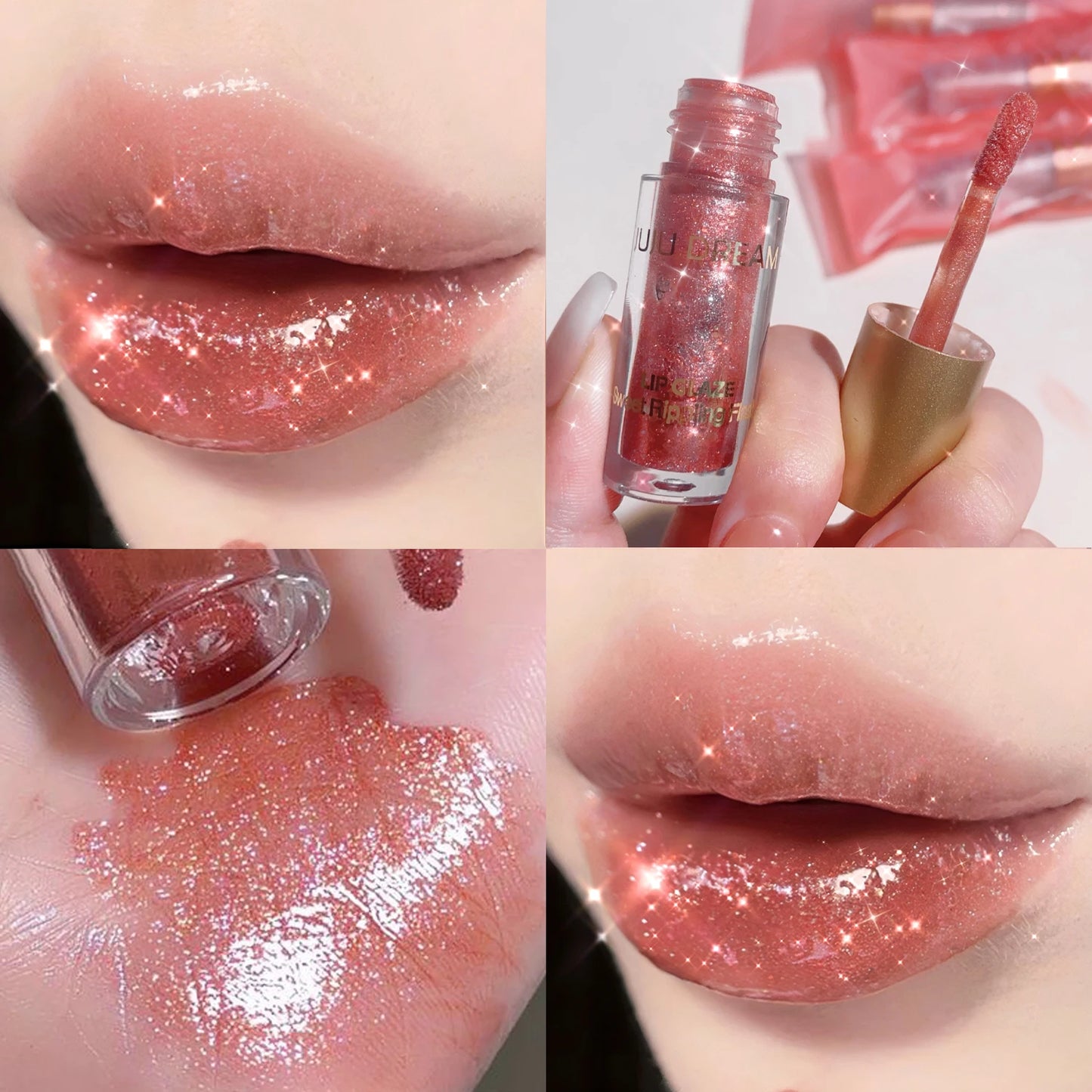 Brillo labial brillante JUJU Dream Sweet: brillo de espejo y acabado hidratante