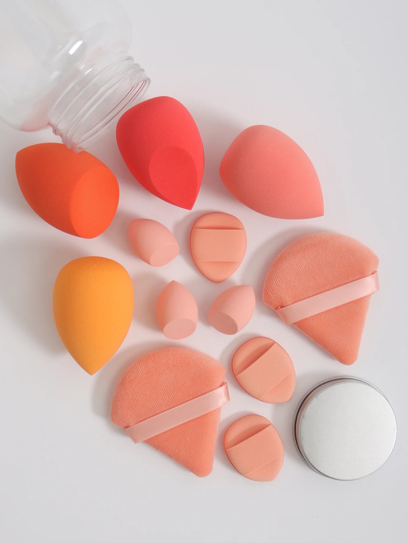Esponjas de maquillaje de doble uso Luxury Glow, 12 unidades, con frasco de almacenamiento – Sin látex