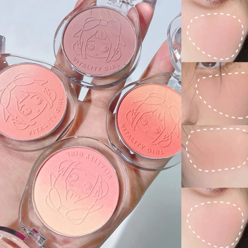 Rubor degradado LuxuryGlow Kakashow – Tono nude natural, acabado mate duradero (4 g)
