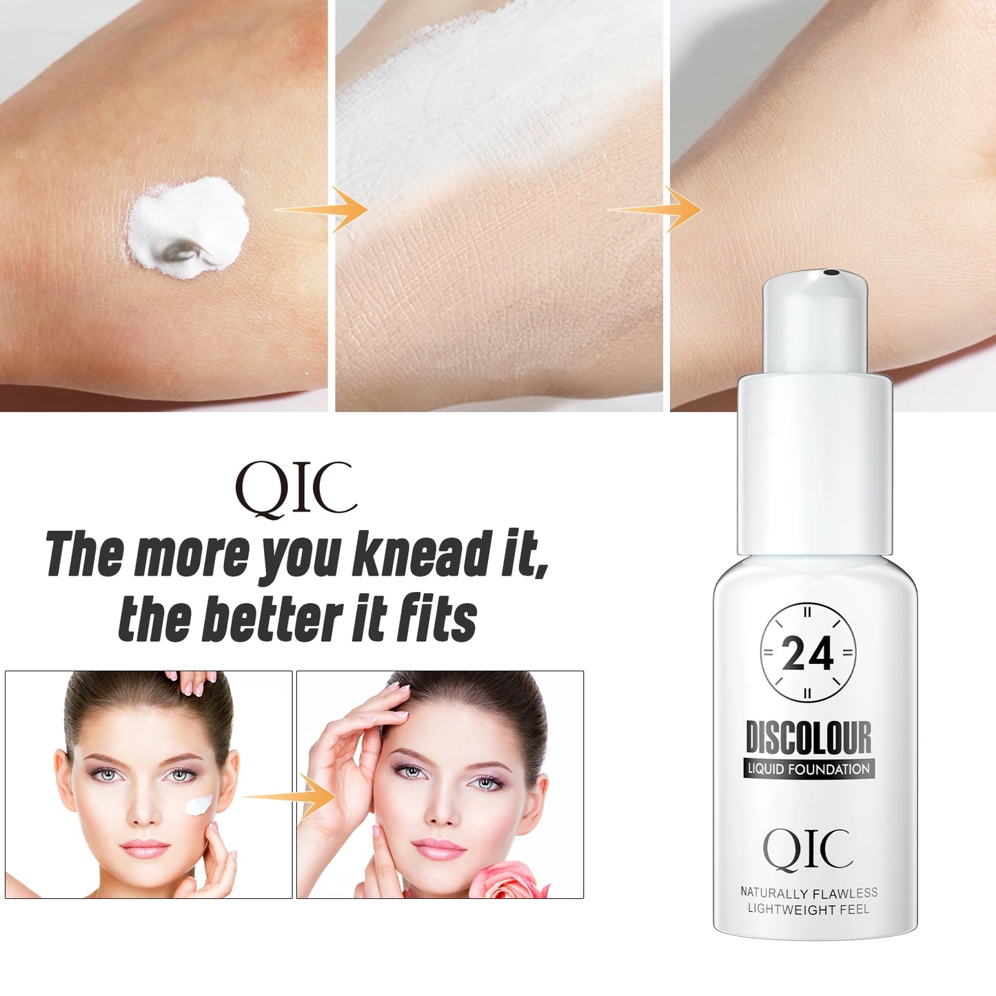 QIC Magic Color Changing Foundation – Long-Lasting, Hydrating, Matte Finish