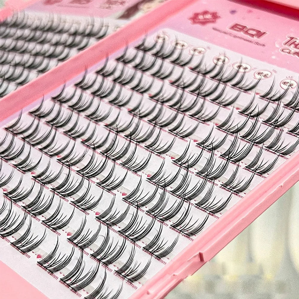 BQI Lazy Cat Elf Eyelash Book – 180pcs DIY Lash Clusters with Glue Set