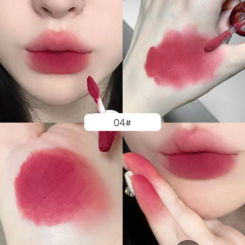SHAQINUO Velvet Matte Mousse Lip Glaze – Long-Lasting Soft Mist Lipstick