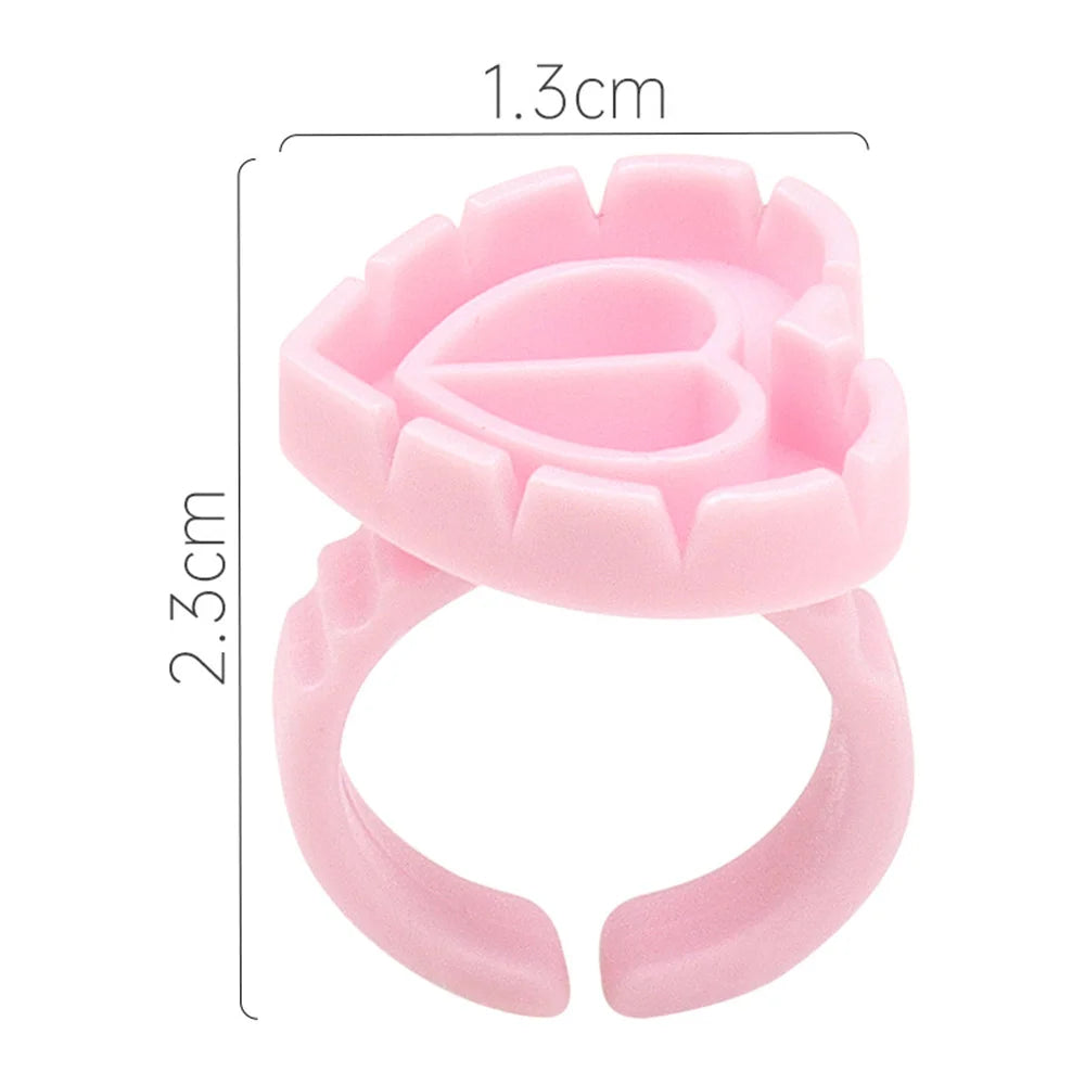 SMHZP 100Pcs Disposable Blooming Eyelash Glue Rings – Flower Cup Design for Lash Extension & Tattoo Pigment