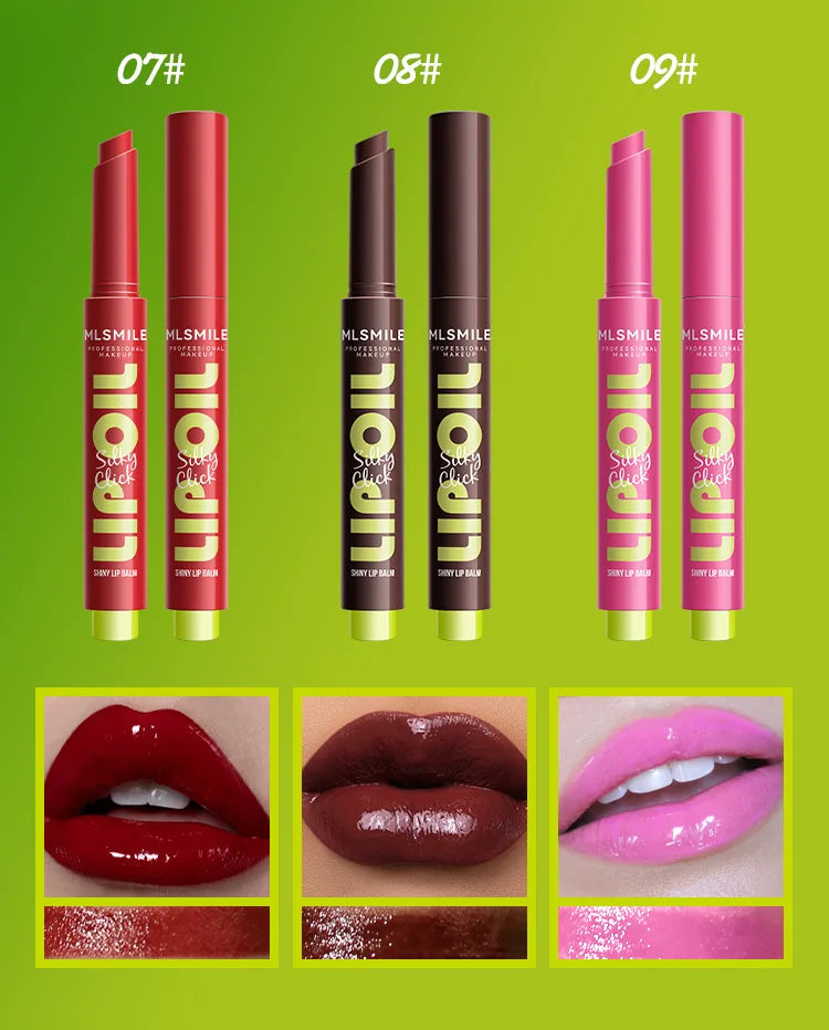 Brillo de labios MLSMILE Click: cuidado labial hidratante y duradero con brillo de espejo