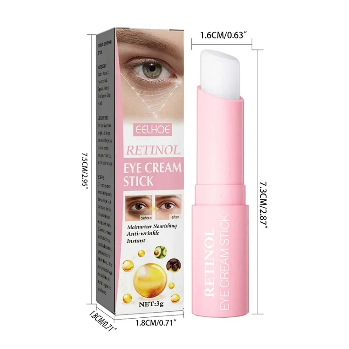 EELHOE Retinol Eye Cream Stick | Anti-Wrinkle, Dark Circle & Puffiness Remover