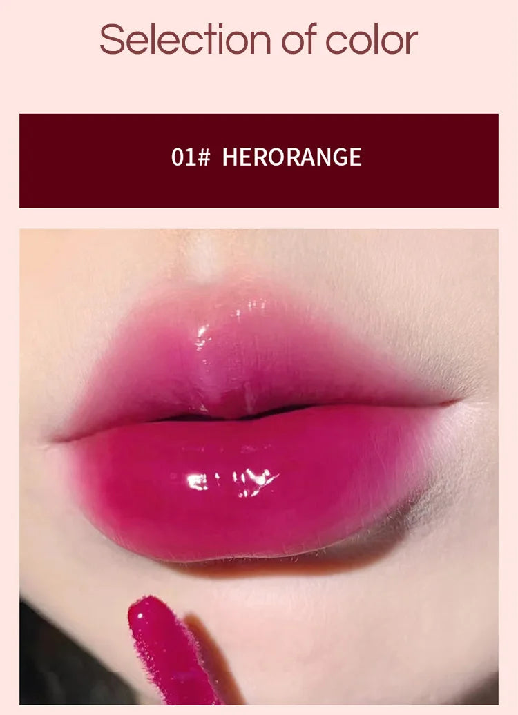 HERORANGE Mirror Lip Glaze: color de labios hidratante, no pegajoso y de alto brillo