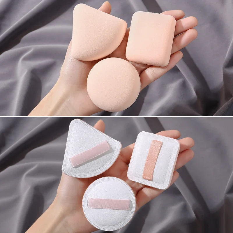 LuxuryGlow 3-Piece Soft Makeup Puff Set – Wet & Dry Dual-Use Cosmetic Sponges