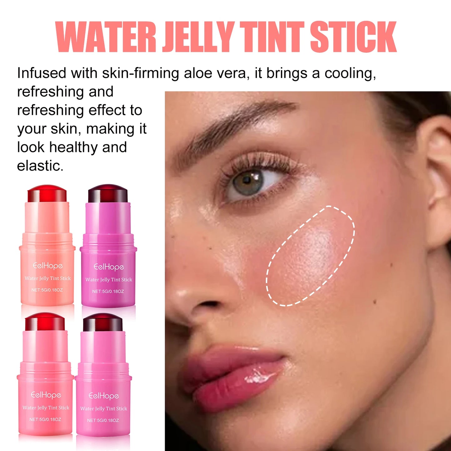 Eelhope 3-in-1 Milk Jelly Blusher Stick – Long-Lasting, Moisturizing & Brightening