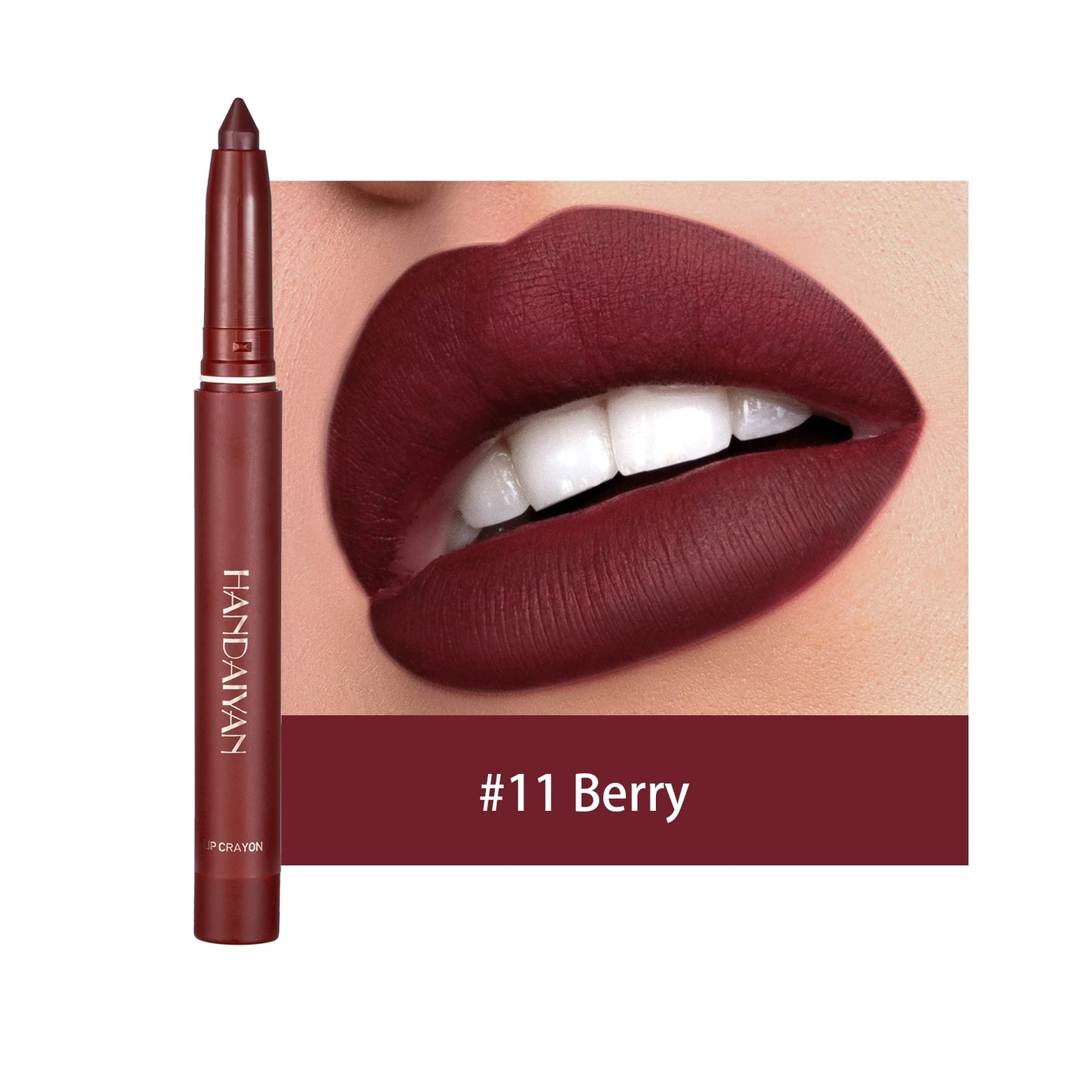 HANDAIYAN Matte Lipstick Pen with Built-In Sharpener – Fadeless & Non-Staining