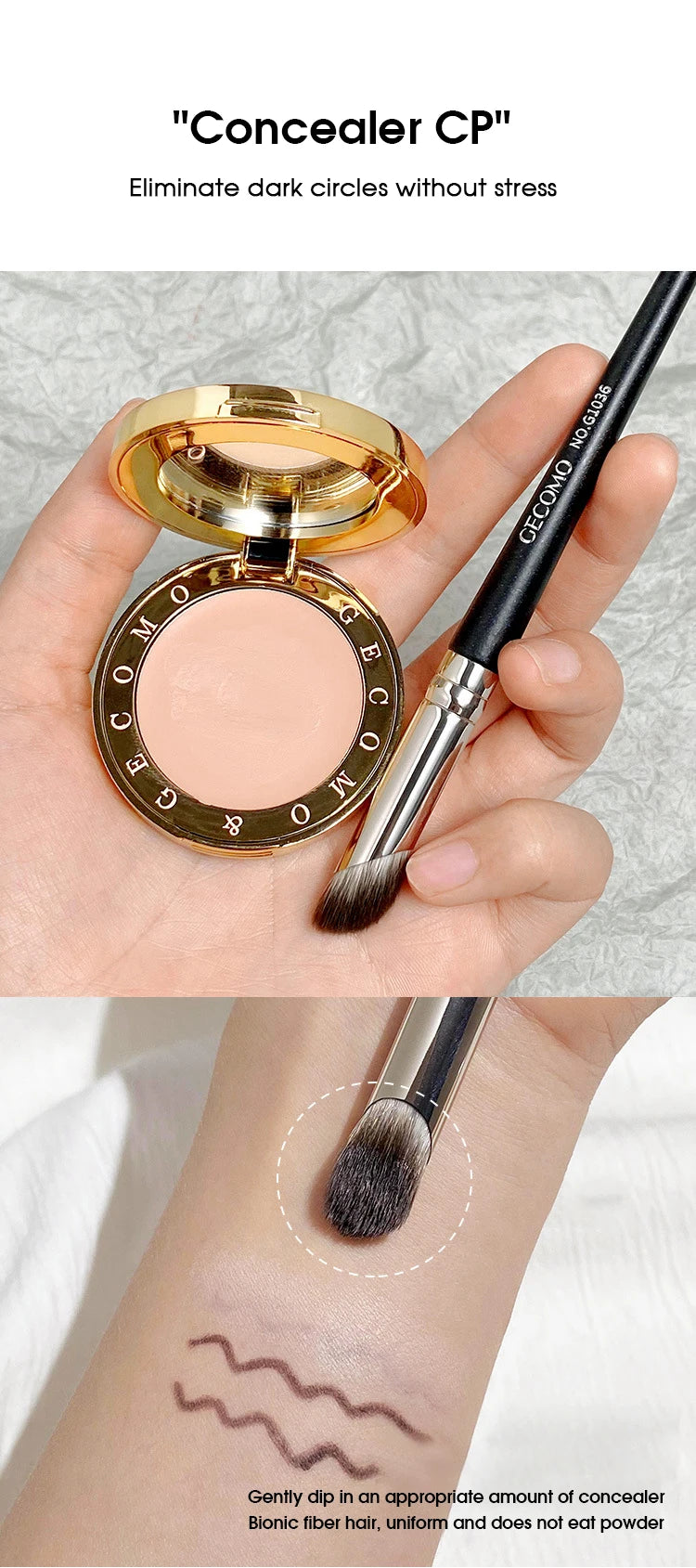 GECOMO Finger Concealer Brush – Soft Round Head for Spot & Pimple Coverage