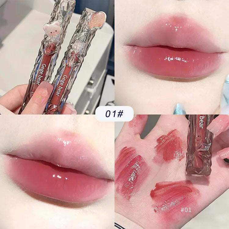Brillo de labios Crystal Mirror de Gege Bear: hidratante, brillante y con volumen.