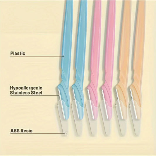 WRDEW - Juego de afeitadoras para cejas (3, 5 y 6 piezas) | Kit de recortador de vello facial de acero inoxidable