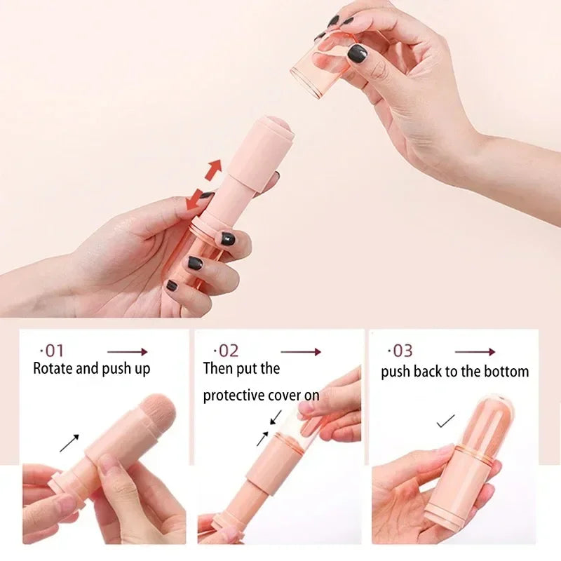 RUZOFO 4PCS 4-in-1 Telescopic Travel Makeup Brush Set – Compact & Portable
