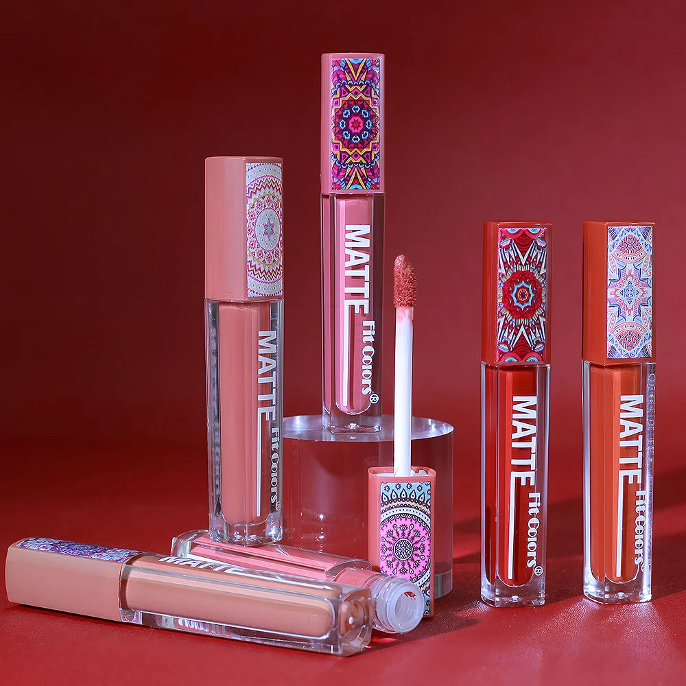 Fit Colors Matte Lip Gloss – Waterproof, Long-Lasting Velvet Lipstick