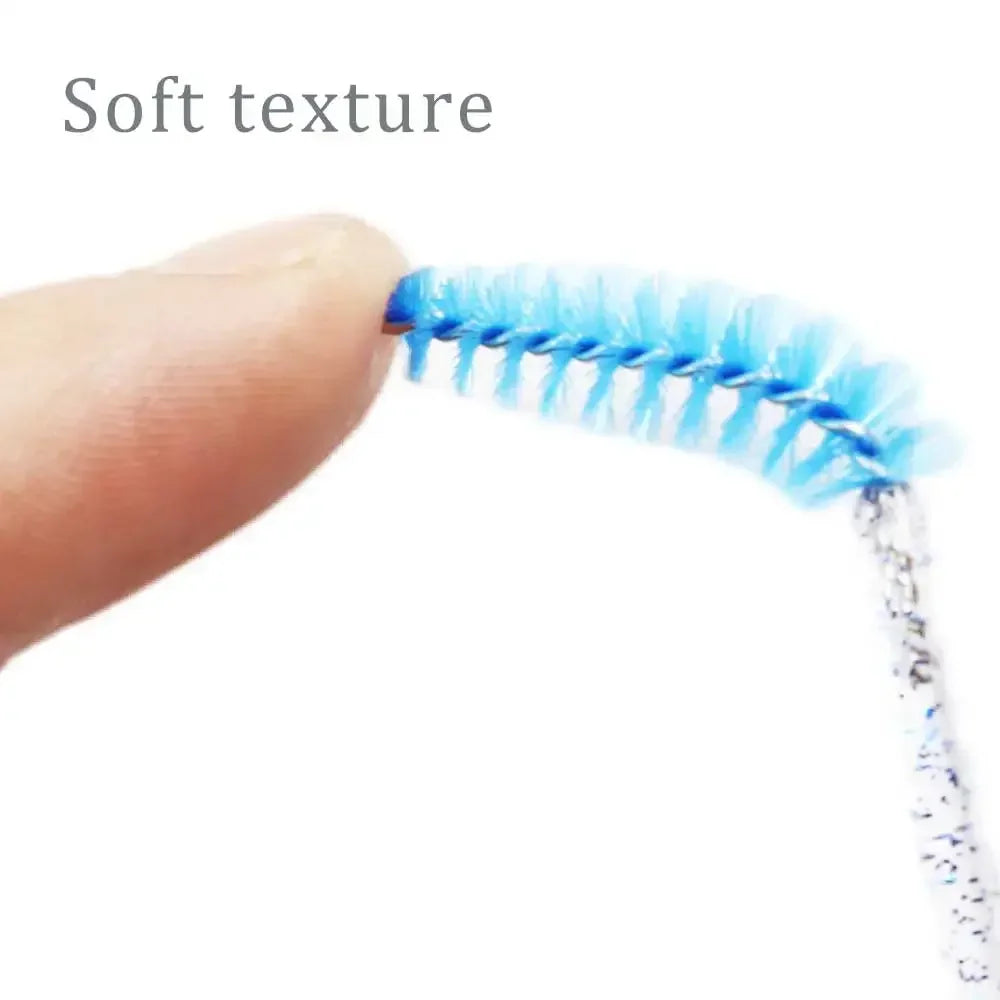 HUAZDS 50pcs Disposable Crystal Eyelash Brushes – Mascara Wands & Lash Combs