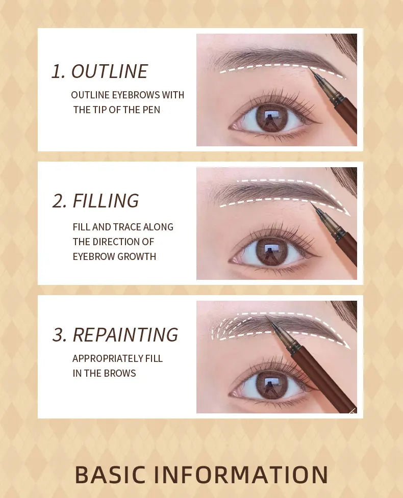 BIYA 0.01mm Ultra Fine Eyebrow Pen – Waterproof, Smudge-Proof & Natural Finish by BIYA